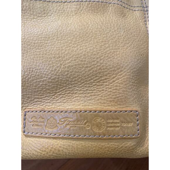 Mustard Yellow Fossil Pebbled Leather Shoulder Bag - Picture 2 of 12